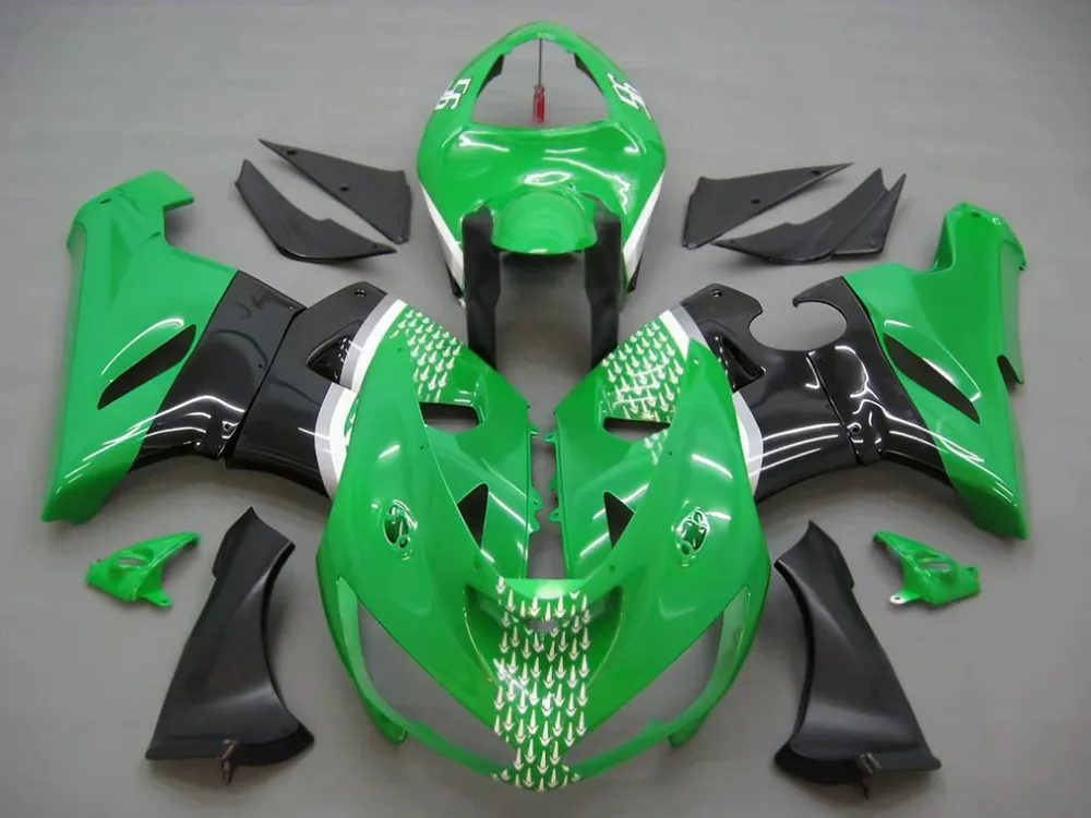 Amotopart 2005-2006 Kawasaki ZX6R 636 Zwart & Groene kuipset