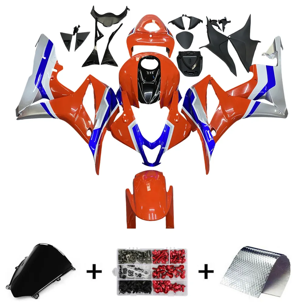 AMOTOPART 2007-2008 HONDA CBR600RR ORANGE BLAUWE WIT KUIST KIT