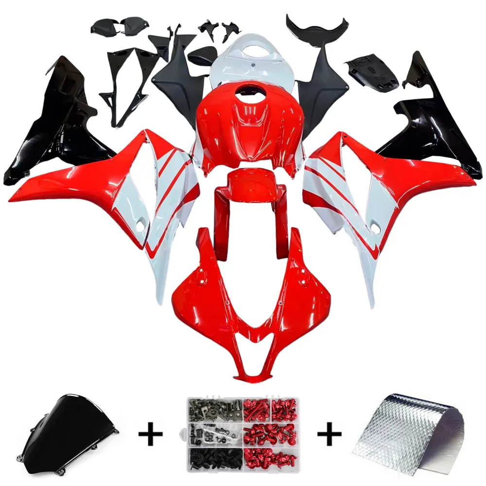 Amotopart 2007-2008 Honda CBR600RR Red White Fairing Kit