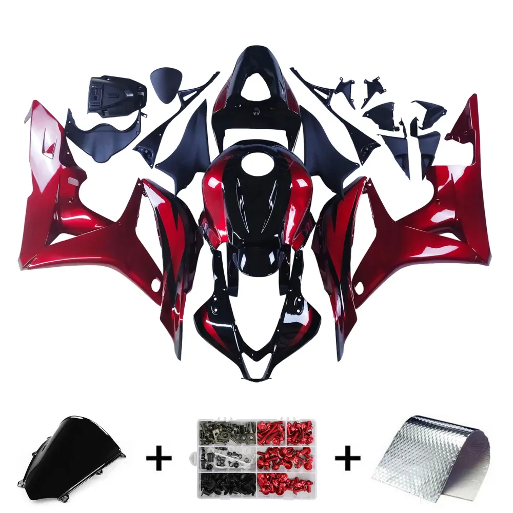 Amotopart 2007-2008 Honda CBR600RR zwartrode kuipset