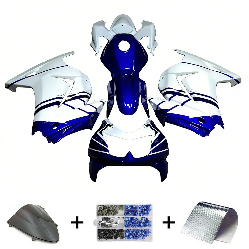 Amotopart 2008-2012 Kawasaki EX250 Ninja250r Zwart Witblauw en rode kuipkit