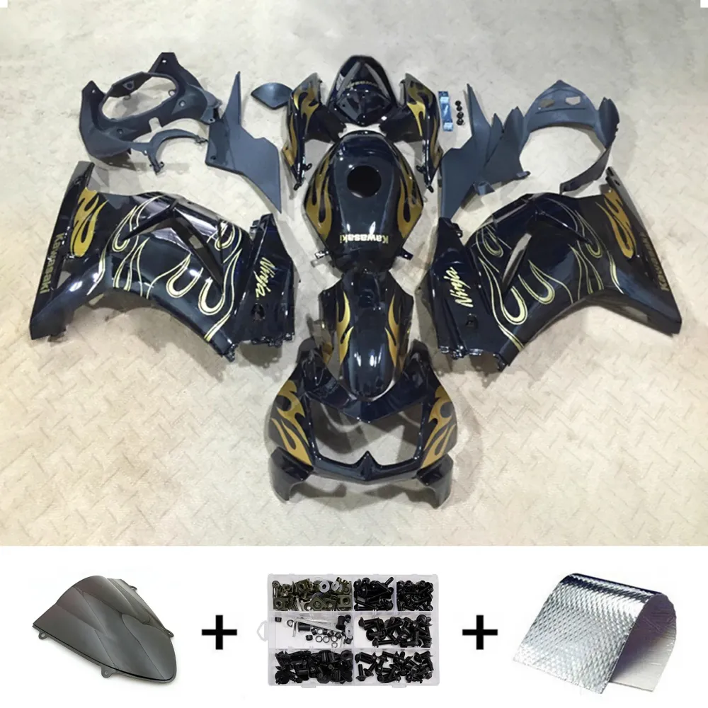 Amotopart 2008-2012 Kawasaki EX250/Ninja250R zwartbruine kuipset