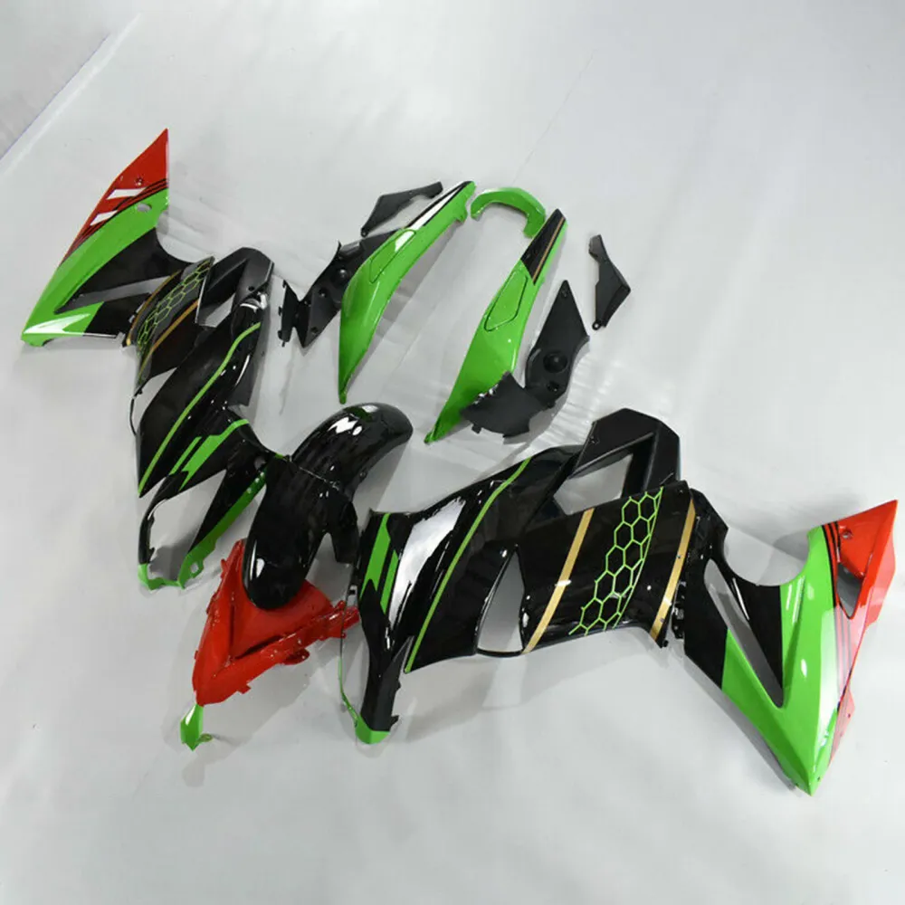 Amotopart 2009-2011 Kawasaki Ninja 650 EX650 Zwart&GGroene kuipset