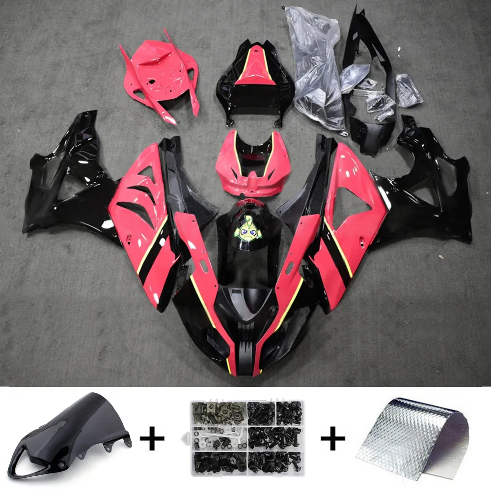 Amotopart 2009-2014 BMW S1000RR Black Pink Fairing Kit
