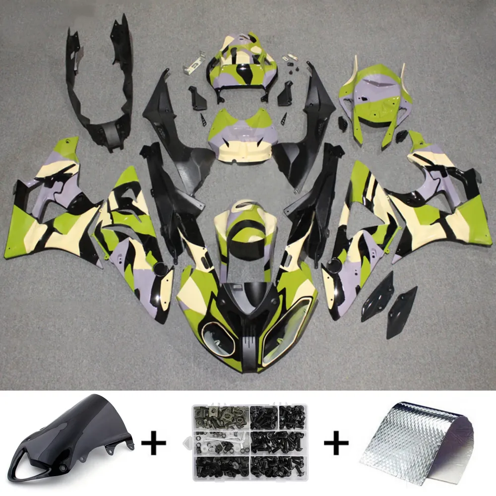 Amotopart 2009-2014 BMW S1000RR Zwarte groene geel kuipkit