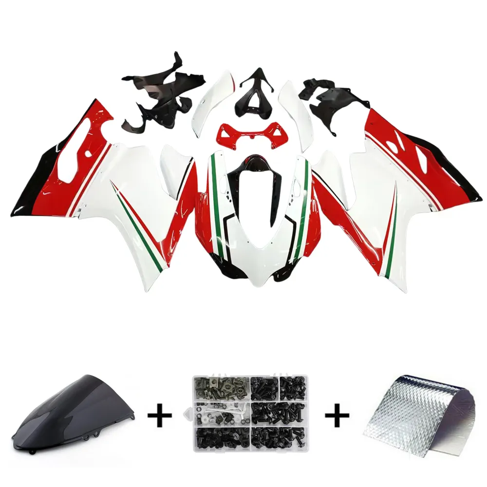 Amotopart 2012-2015 Ducati 899 Wit Black Red Fairing Kit