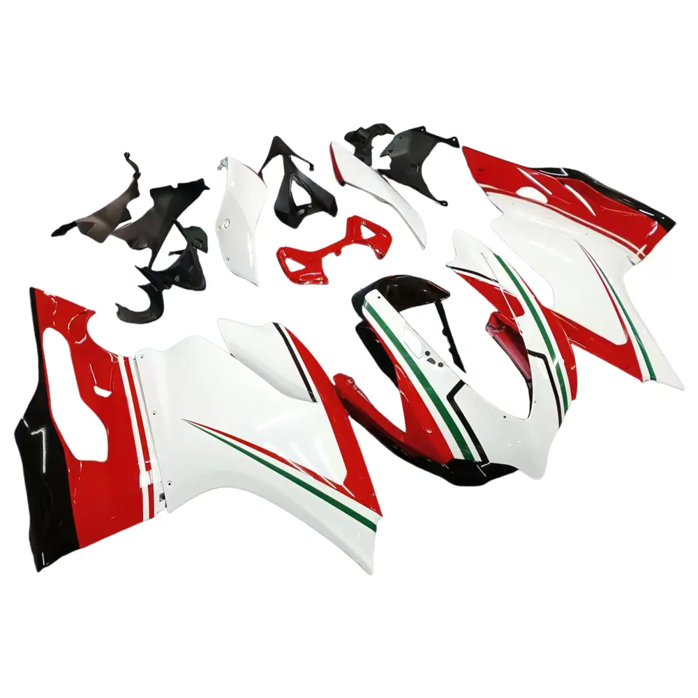 Amotopart 2012-2015 Ducati 899 Wit Black Red Fairing Kit