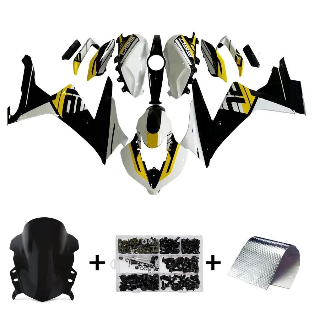 Amotopart 2024-2025 Triumph Daytona 660 Geel Zwart Wit Kuipset