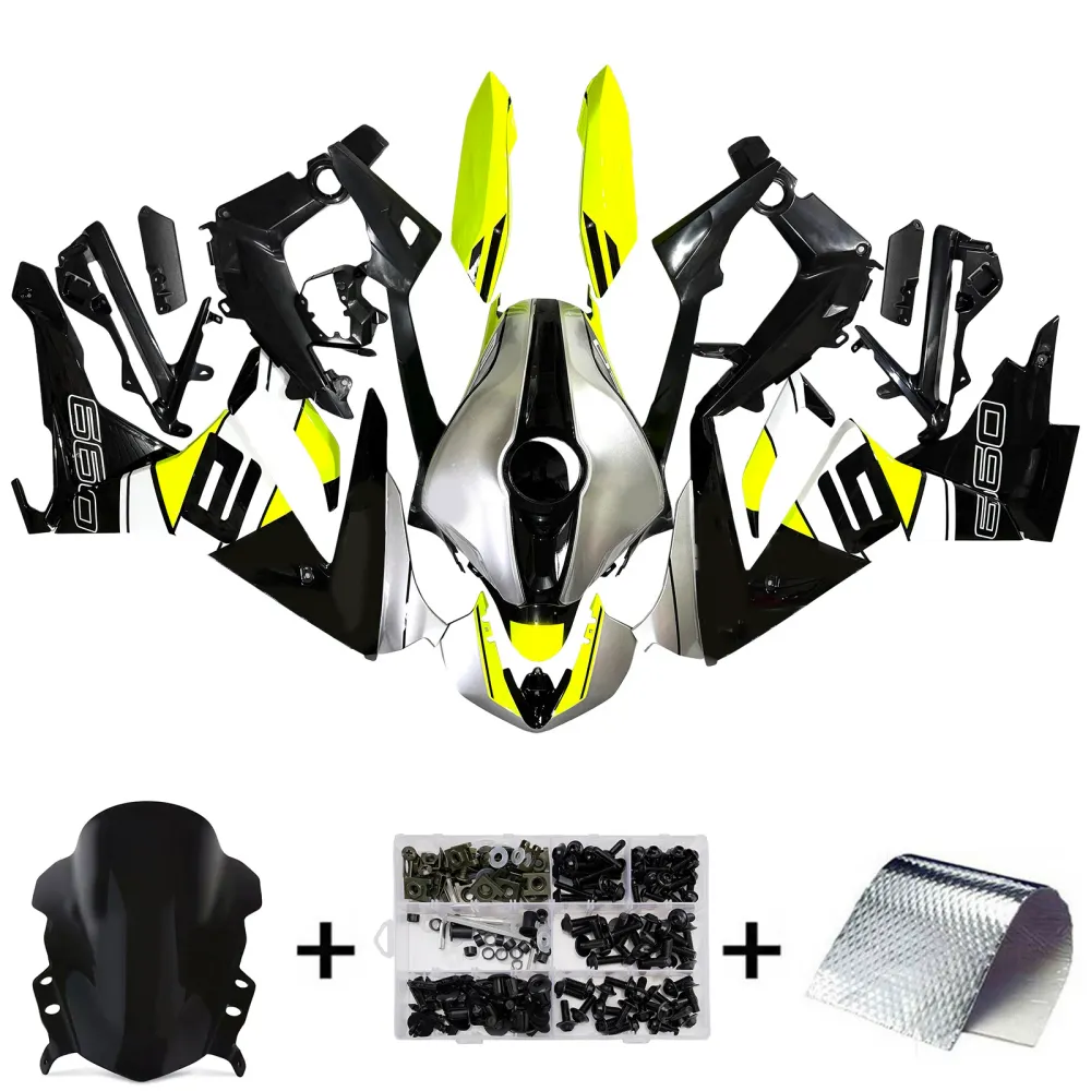 Amotopart 2024-2025 Triumph Daytona 660 zwart wit geel kuipset