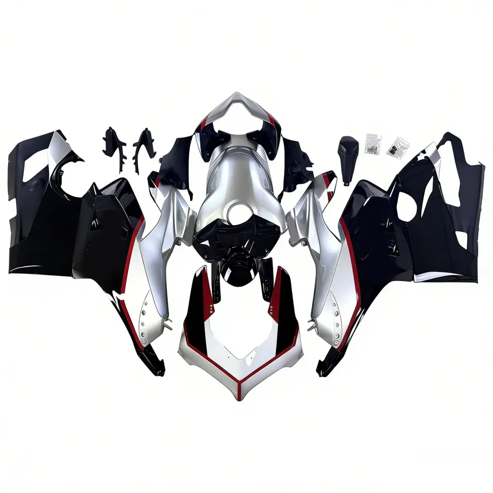 Amotopart Ducati 20-21 V4 V4S Koolstofvezel Zwart grijs Wit kuipkit
