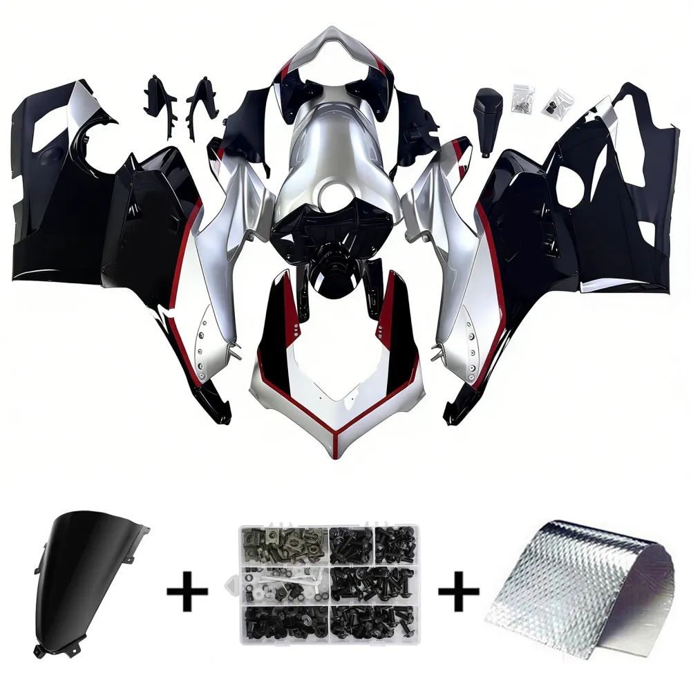 Amotopart Ducati 20-21 V4 V4S Koolstofvezel Zwart grijs Wit kuipkit