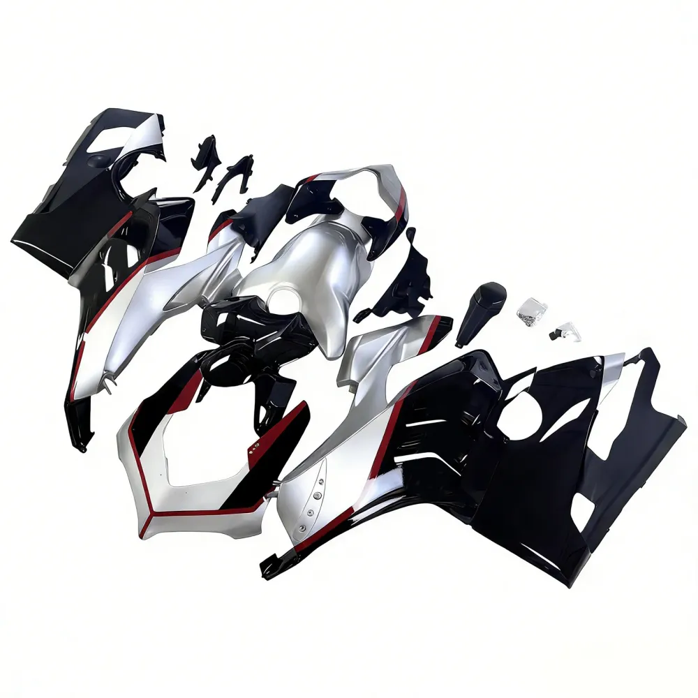 Amotopart Ducati 20-21 V4 V4S Koolstofvezel Zwart grijs Wit kuipkit