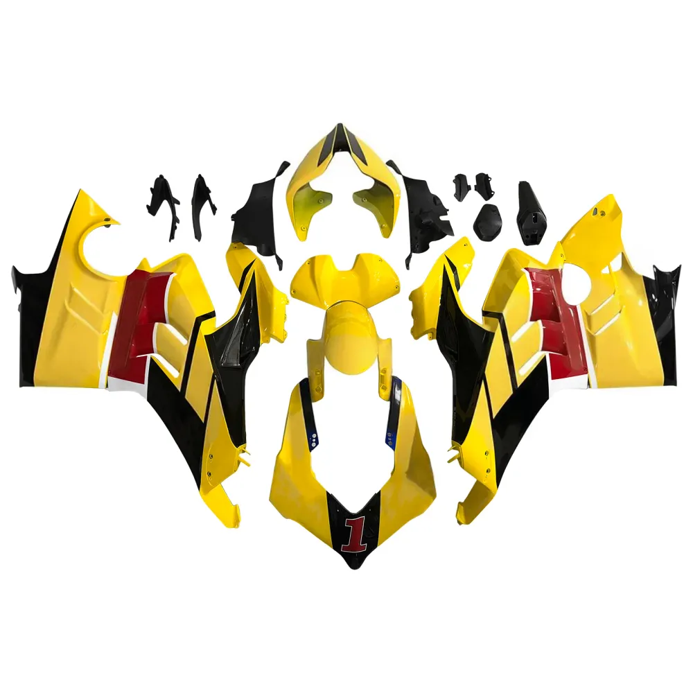 Amotopart Ducati 22-24 V4 V4S Glossy Yellow Black Fairing Kit