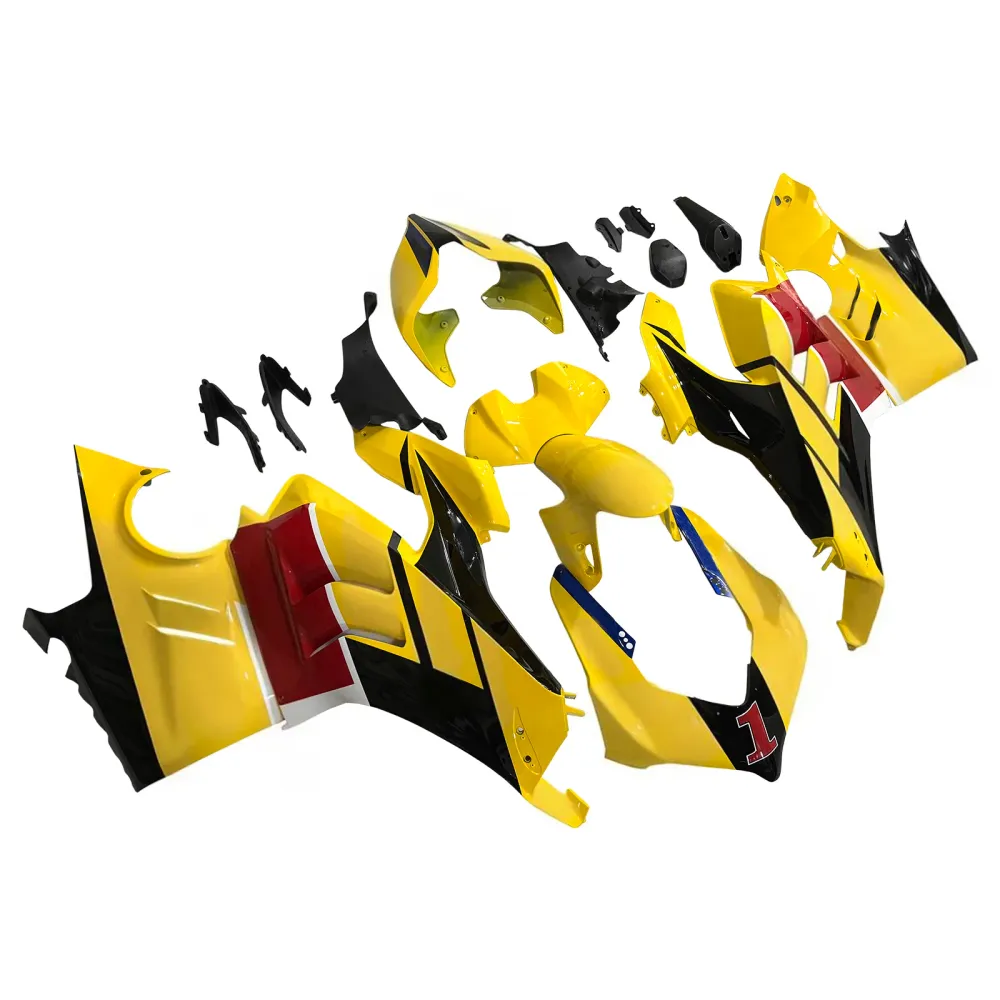 Amotopart Ducati 22-24 V4 V4S Glossy Yellow Black Fairing Kit