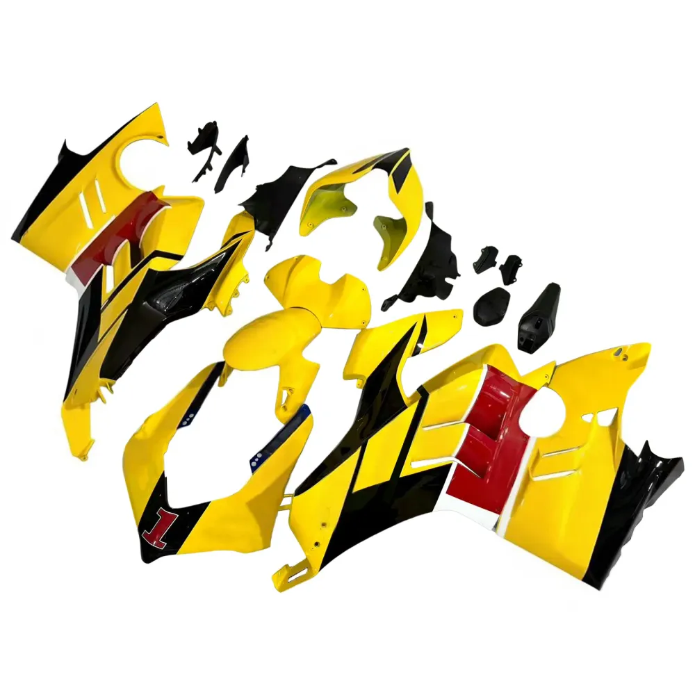 Amotopart Ducati 22-24 V4 V4S Glossy Yellow Black Fairing Kit