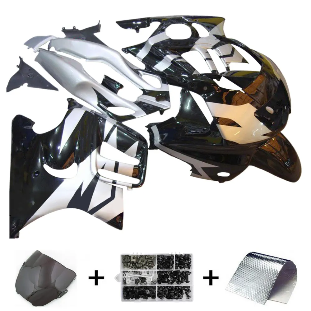 Amotopart motorcykelkuipset voor Honda CBR600 F3 1995-1996, zwart en grijs met logo