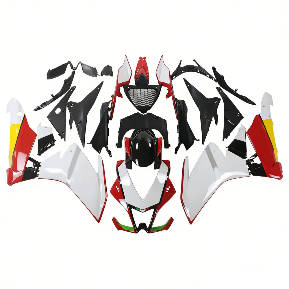 Amotopart 2009-2015 RSV4 1000 Aprilia White & Red Style4 Fairing Kit