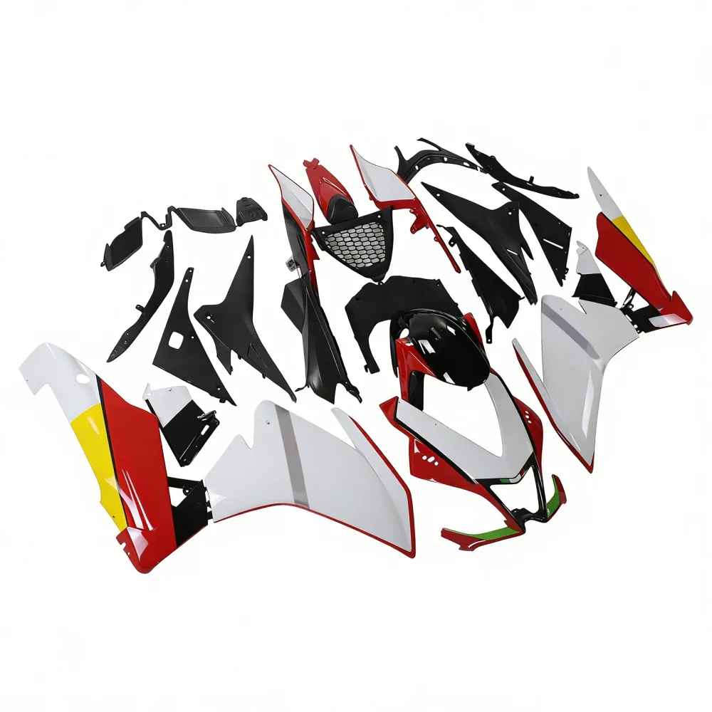 Amotopart 2009-2015 RSV4 1000 Aprilia White & Red Style4 Fairing Kit