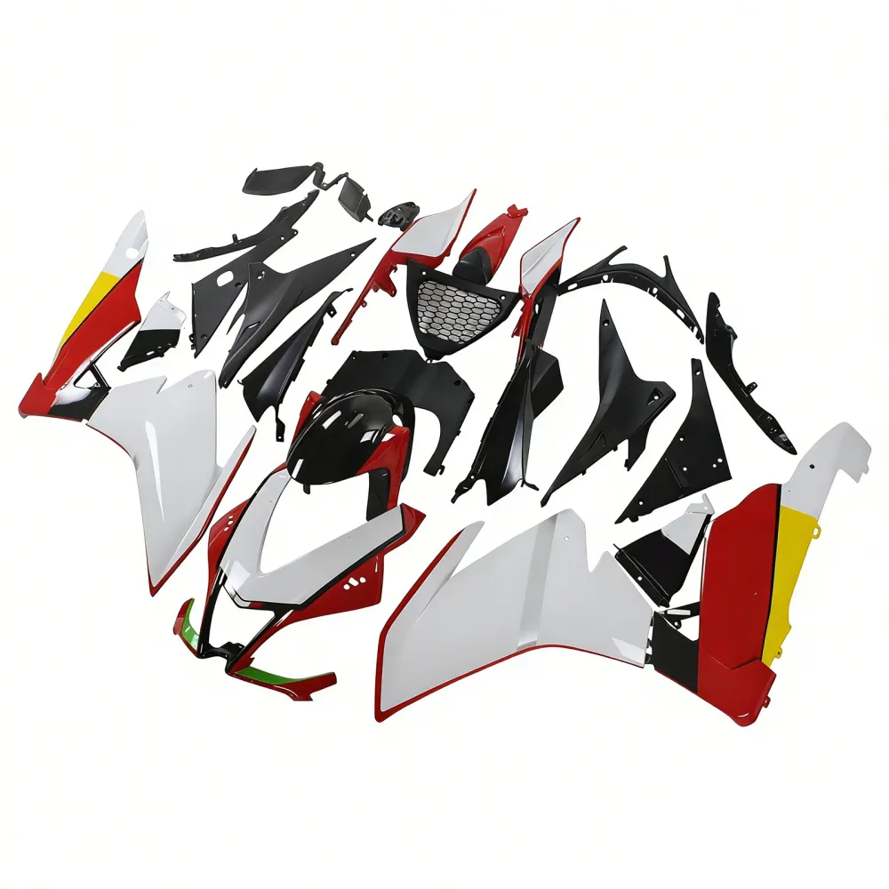 Amotopart 2009-2015 RSV4 1000 Aprilia White & Red Style4 Fairing Kit