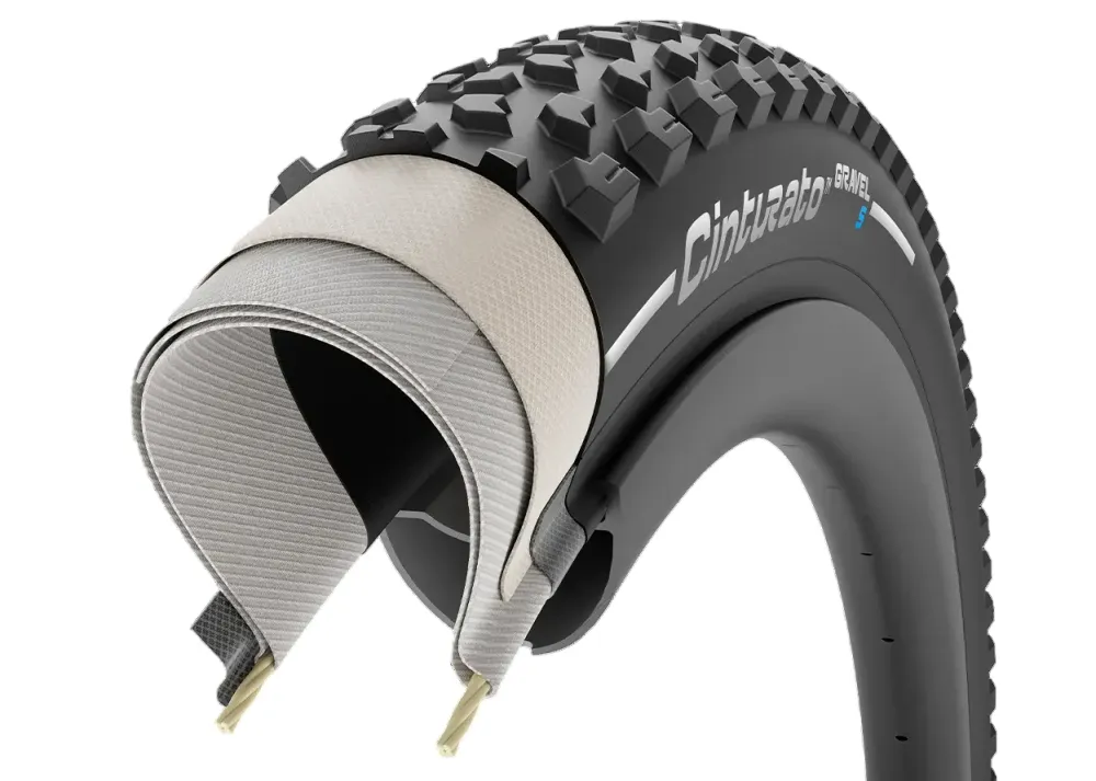 Band PIRELLI CINTURATO GRAVEL S 700x40c Tubeless Ready Klassiek beige