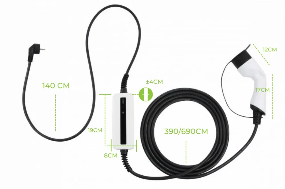 Mobiele Lader Citroen C-Zero - Besen Wit met LCD Type 1 naar Schuko