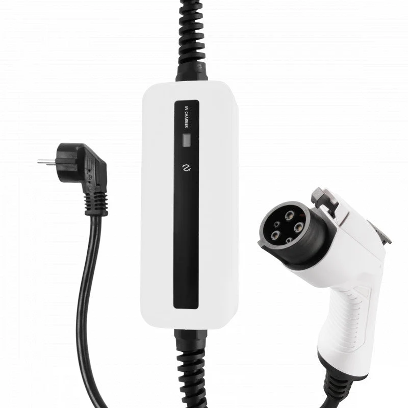Mobiele Lader Nissan e-NV200 Evalia - Besen Wit met LCD Type 1 naar Schuko