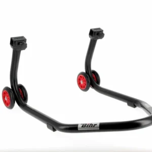 BIHR Home Track Paddockstand achter "L" Adapters Zwart met Rode Wielen