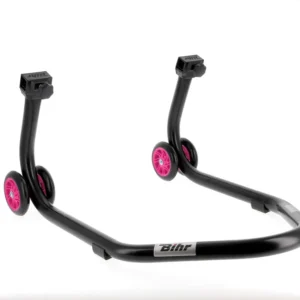 BIHR Home Track Paddockstand achter "L" Adapters Zwart met Roze Wielen