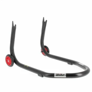 BIHR Home Track Paddockstand achter "V" Vaste Adapters Zwart met Rode Wielen