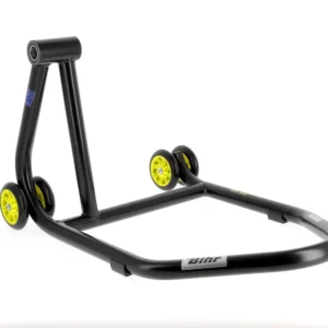 BIHR Home Track Paddockstand Enkelzijdig Links Zwart met Gele Wielen