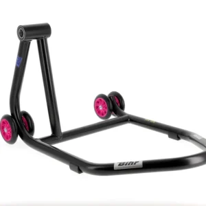 BIHR Home Track Paddockstand Enkelzijdig Links Zwart met Roze Wielen