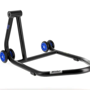 BIHR Home Track Paddockstand Enkelzijdig Links Zwart met Blauwe Wielen