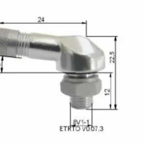 TUBELESS VENT. 80° ZILVER L:24MM H:22,5MM Ø8,5MM ALU - x10 BIHR