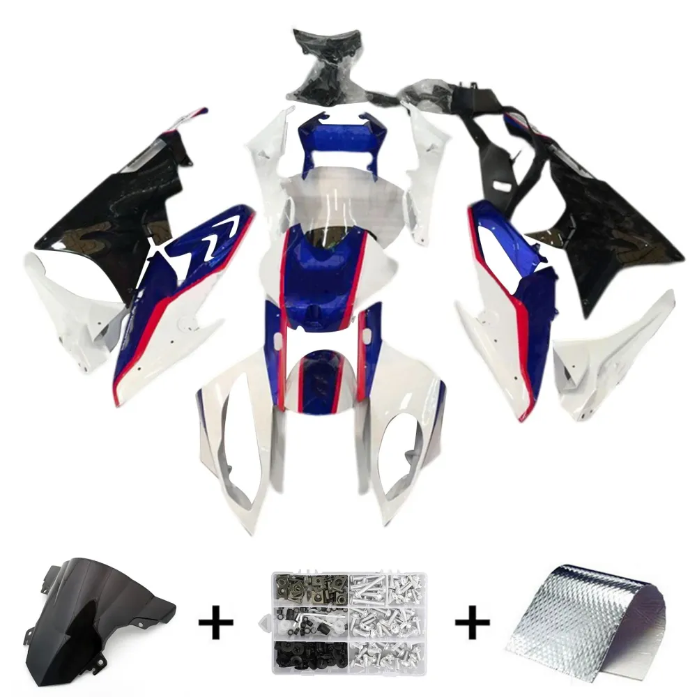 Amotopart 2017-2018 BMW S1000RR Blue & White Style4 Fairing Kit