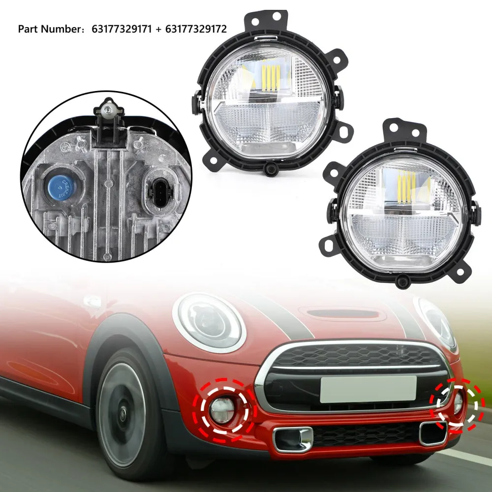 BMW MINI (F55) 2014/07- Voorbumper links/rechts mistlamplamp 63177329171 63177329172