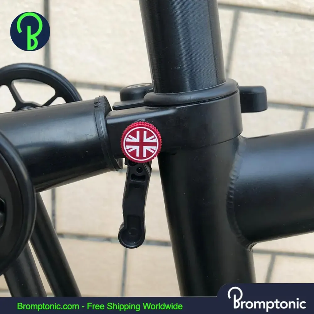 Brompton Britse vlag moerbout voor zadelpenklem en vering achteraan