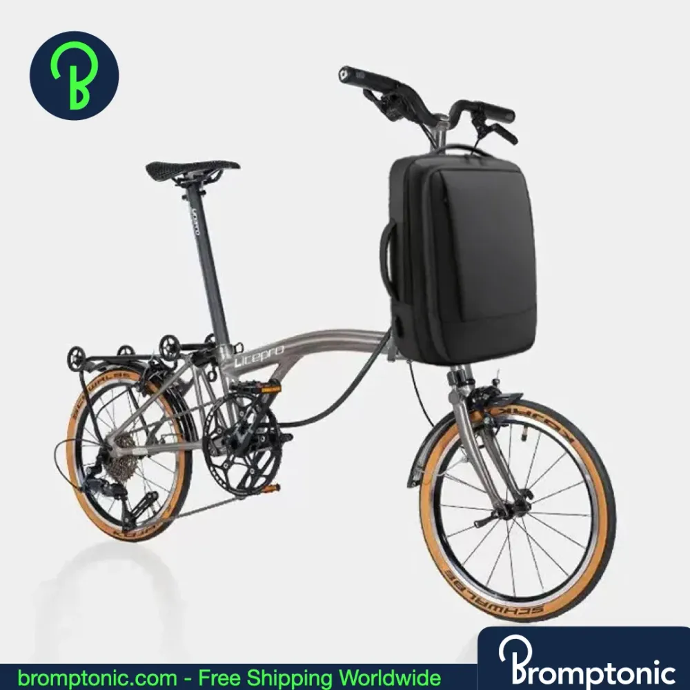 Brompton Business Backpack – Expandable Commuter Bag Carrier Block Bracket (/C/G/P/T Line) Grey