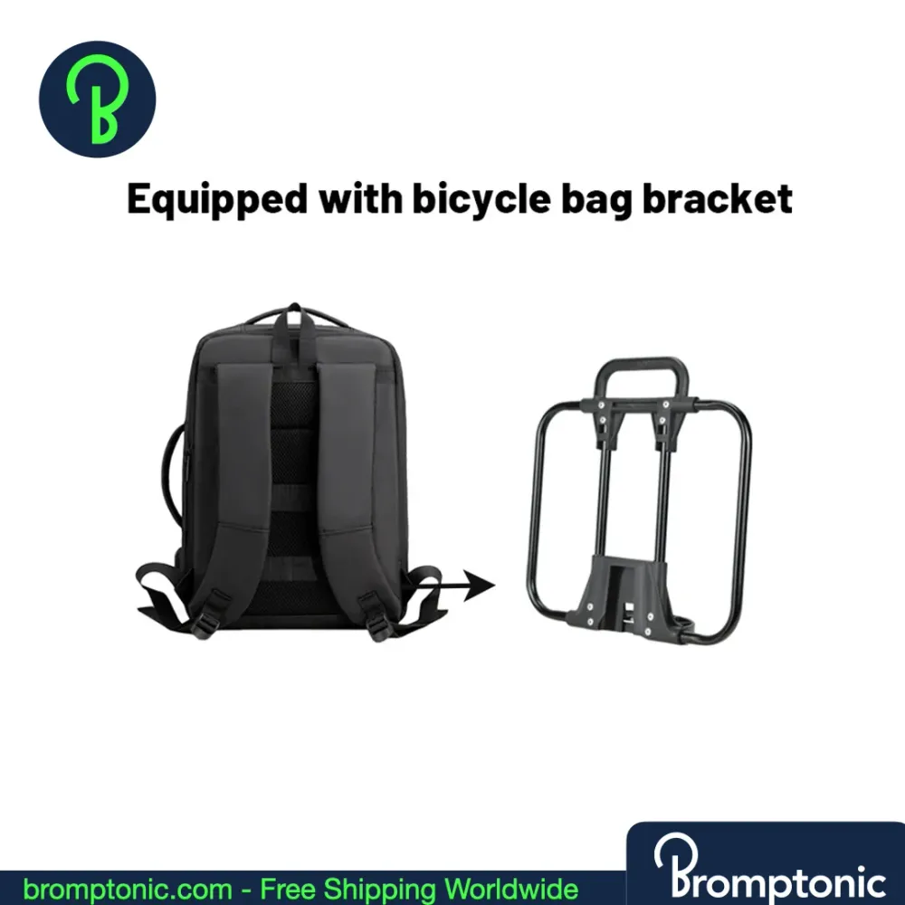 Brompton Business Backpack – Expandable Commuter Bag Carrier Block Bracket (/C/G/P/T Line) Grey