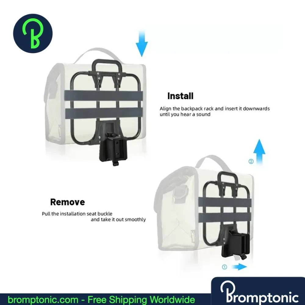 Brompton Business Backpack – Expandable Commuter Bag Carrier Block Bracket (/C/G/P/T Line) Grey