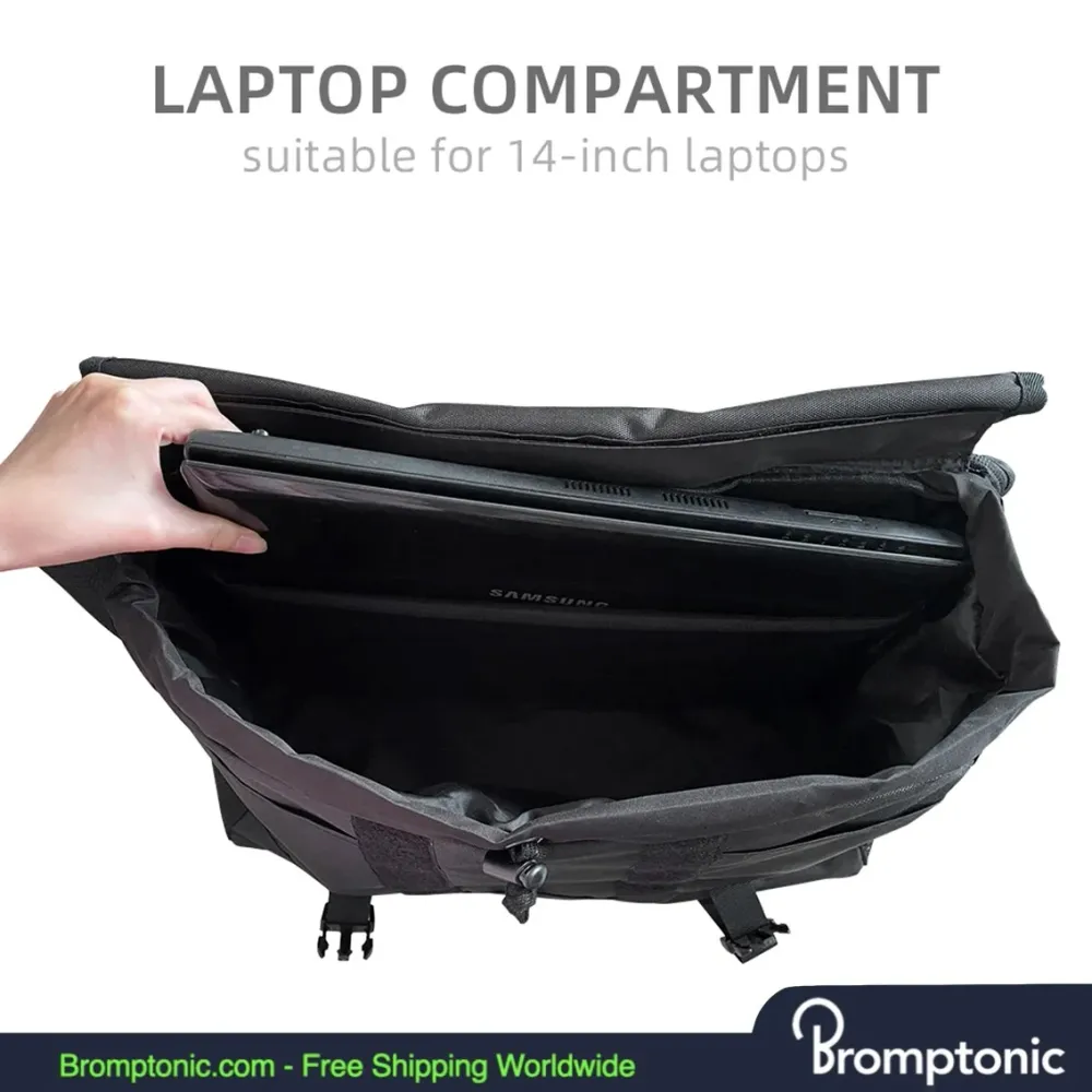 Brompton Commuter-voortas 15L - Geschikt voor laptop en regenhoes