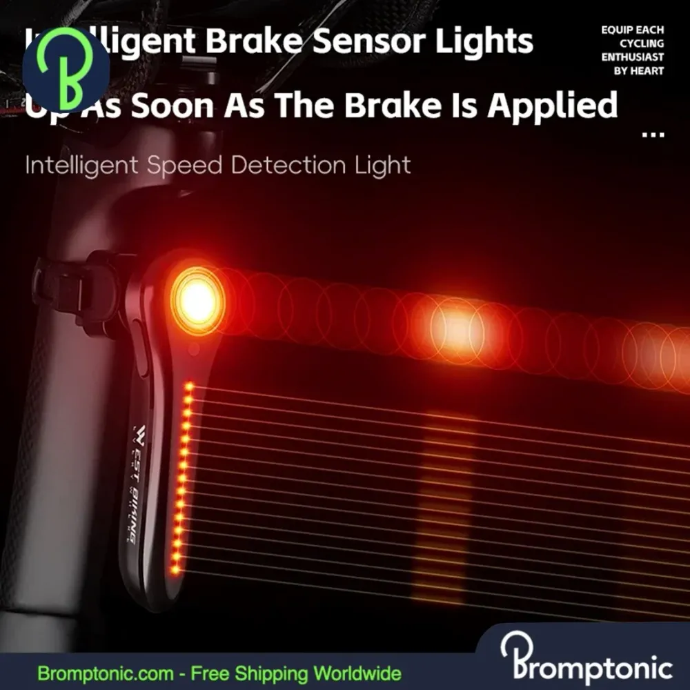 Brompton LED fietszadelverlichting achter - remsensor zadelbuisverlichting