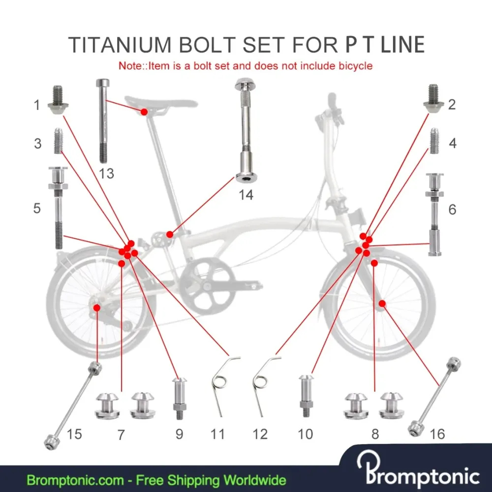Brompton Titanium Boutenset voor P/T Lijn
