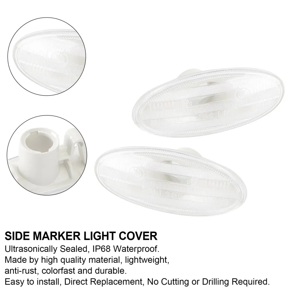 2X Clear Zijmarkeringslamp Richtingaanwijzer Behuizing voor 2010-2017 voor Nissan Micra/Maart (K13) 26160-89900