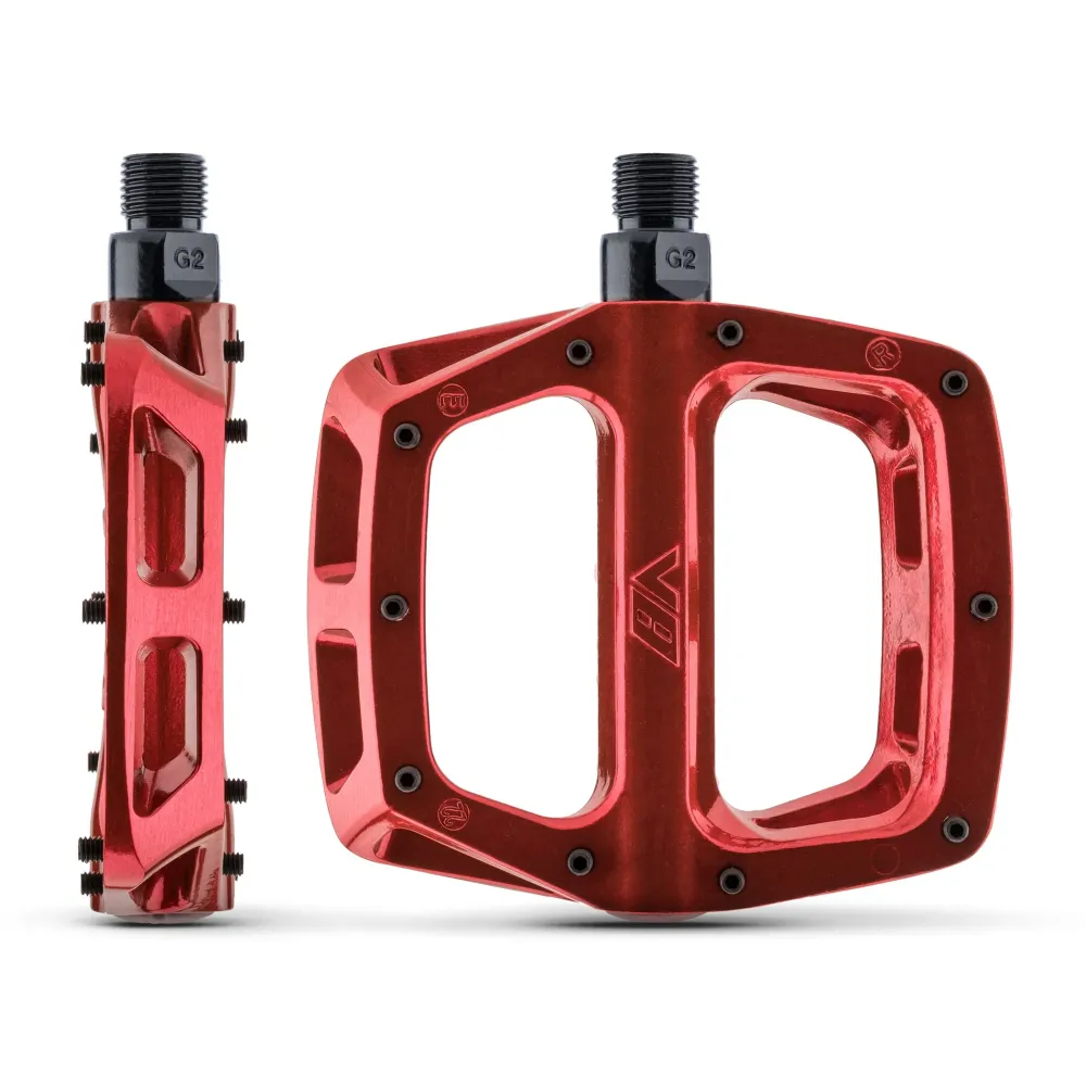 DMR V8 rode platte pedalen