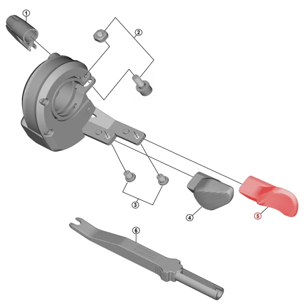 Drukknop B voor SHIMANO XT Di2 SW-M8050 rechts schakelen #Y0B200010