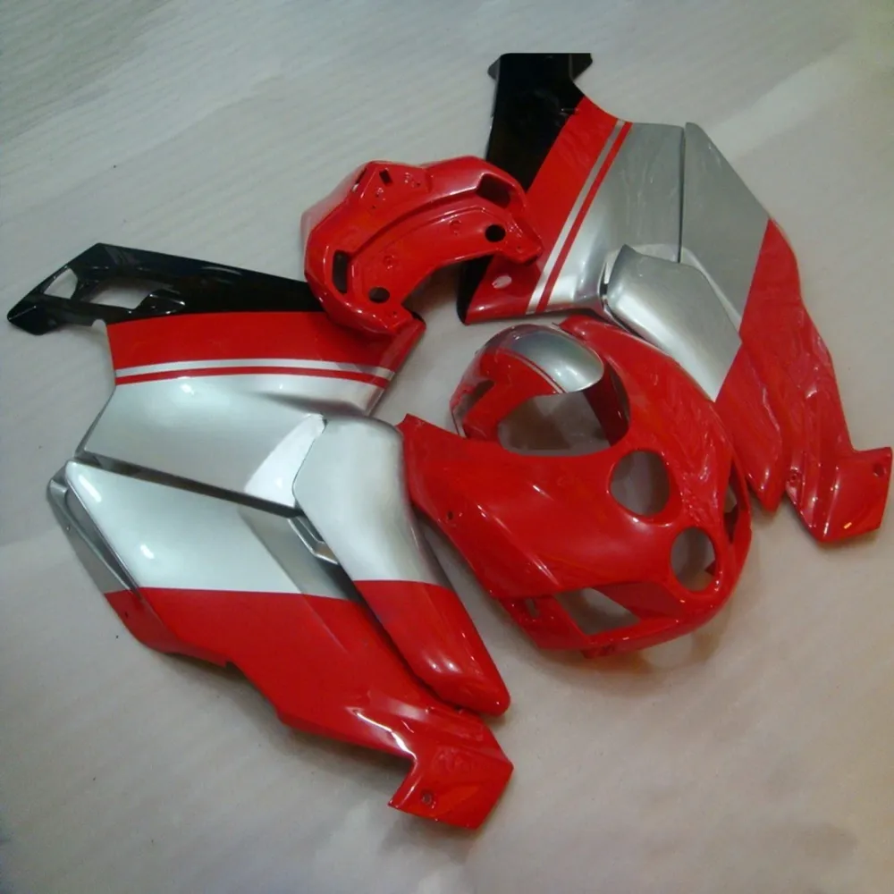 Amotopart Ducati 999 749 2005 2006 Red & Silver Fairing Kit