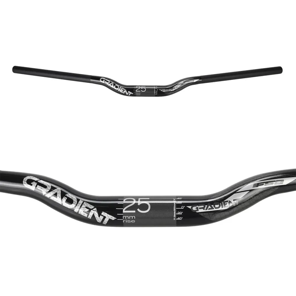 FSA GRADIENT Aluminium Rise 25mm 31,8/800mm Zwart stuur
