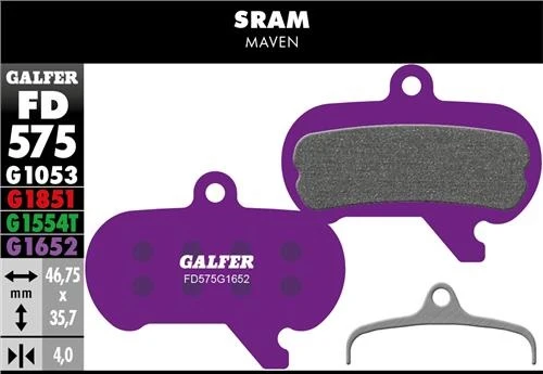 GALFER E-bike Sram Maven semi-metalen remblokken