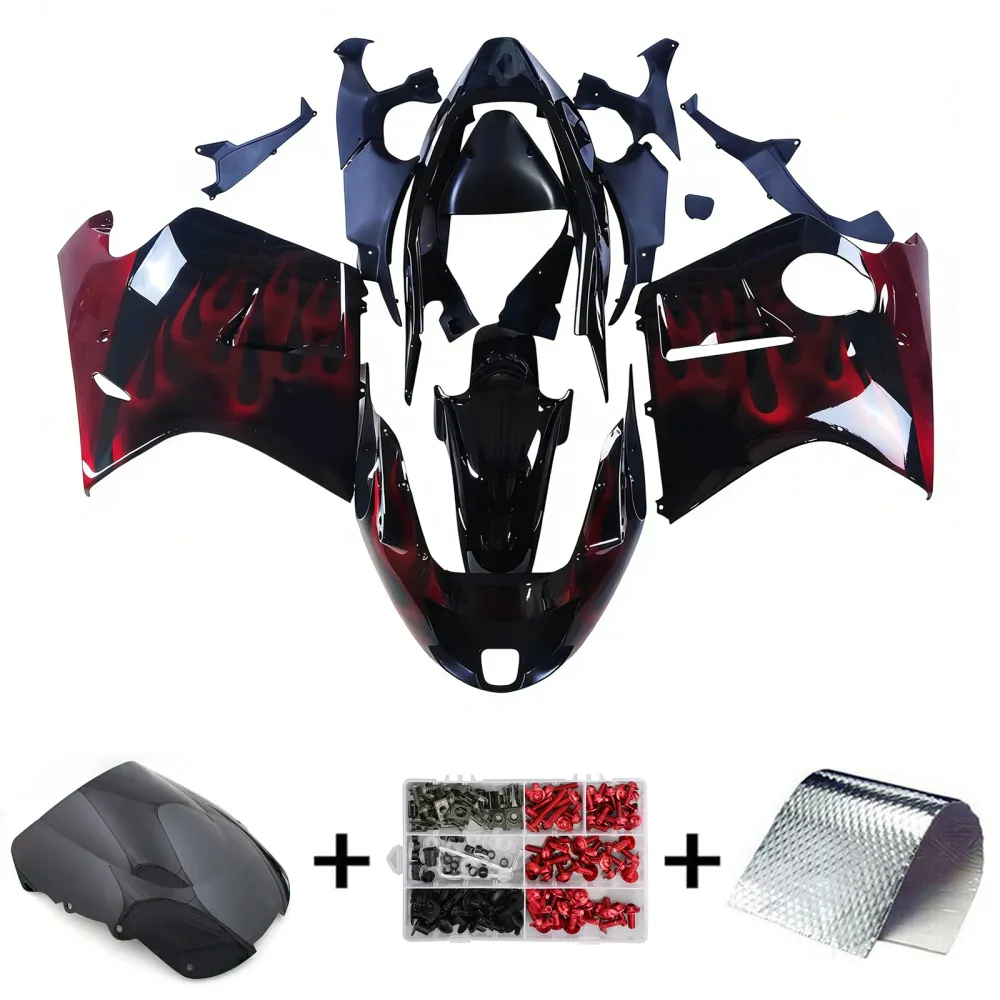 Amotopart 1996-2007 CBR1100XX SuperBlackBird Honda Rood&Bontbrekende kuipset