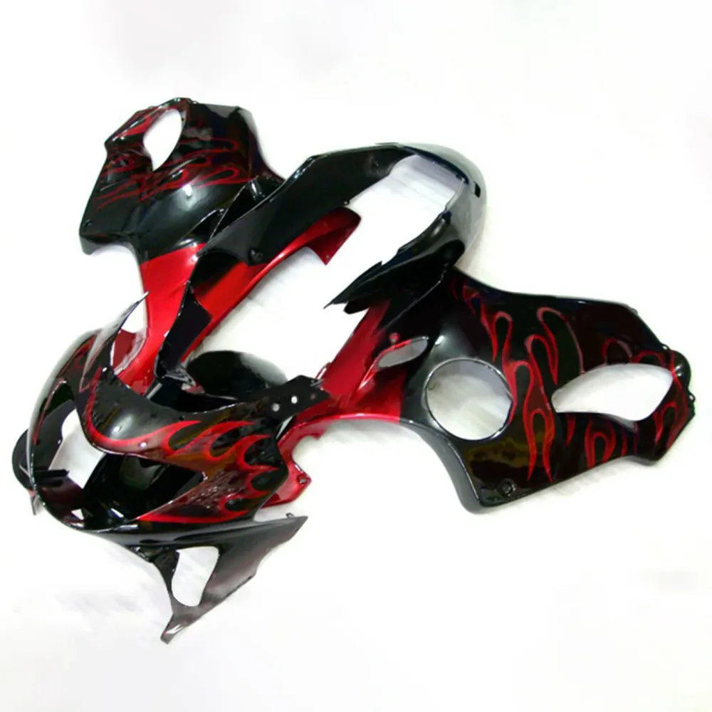 Amotopart 1999-2000 CBR600 F4 Honda Black met rode vlambeurskit